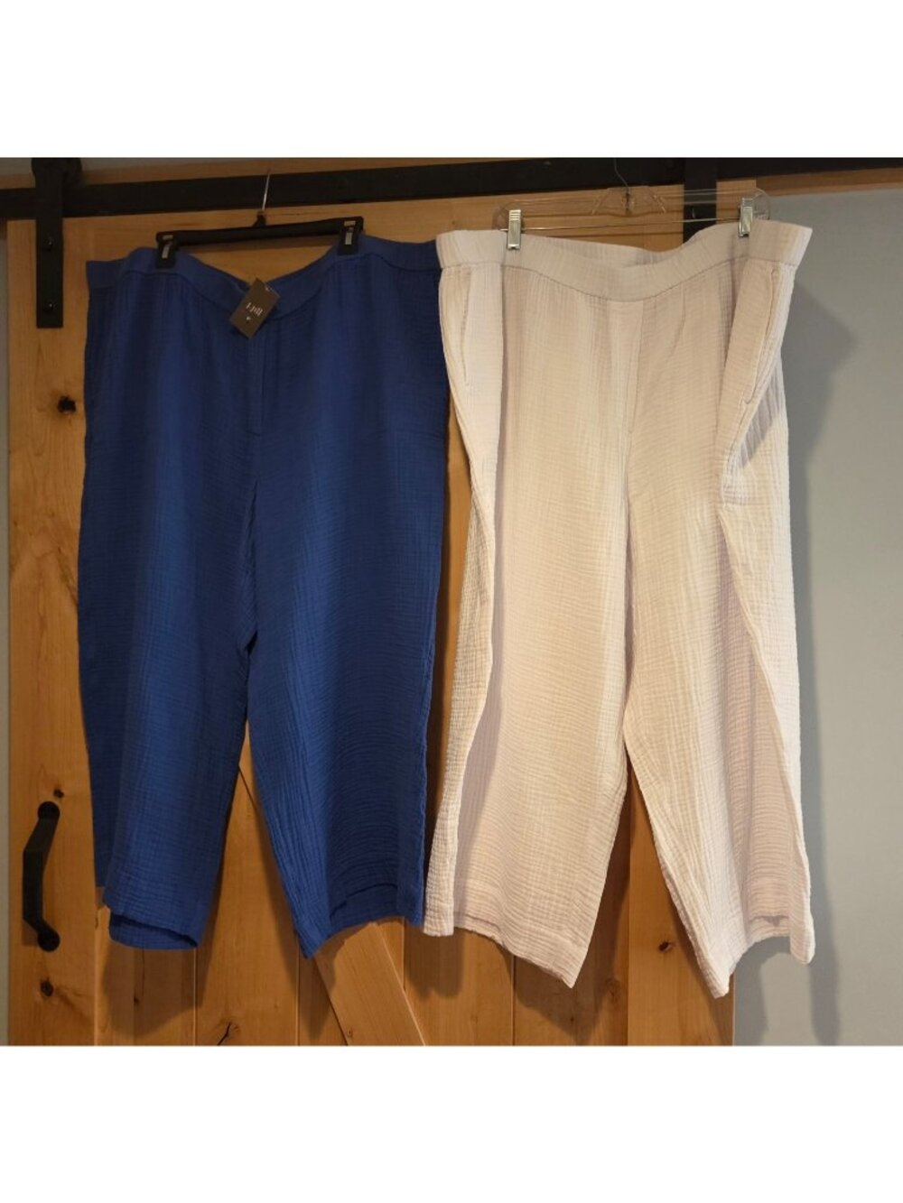 New! Lot of 2 J. Jill Size 4X Gauze Cotton Wide Leg Comfy Pants Crop 48x25"